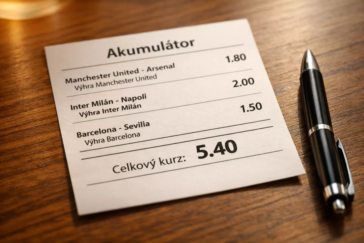 Akumulátorová sázka s více tipy na jednom tiketu