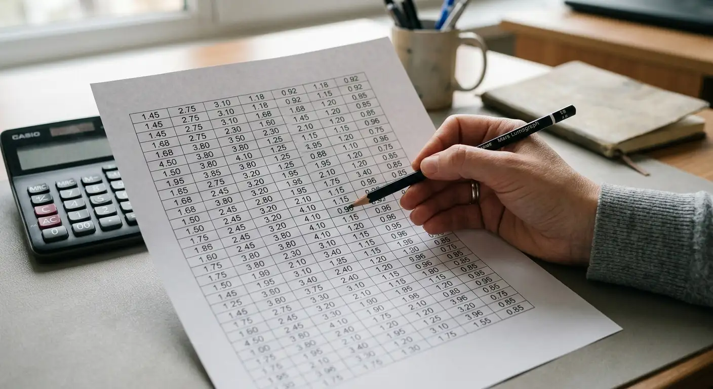 Detail tabulky s výpočtem kurzů a marže u handicap sázek